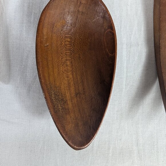 Vintage Hand Carved Wooden Spoon Fork Faces Man Woman Couple Decorative Kitchen - Picture 7 of 8